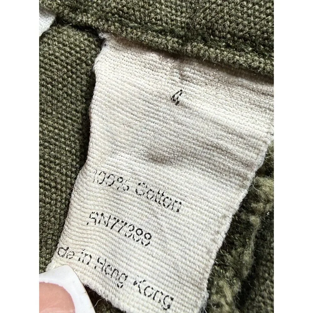 J.Crew Factory Olive Green Utility Cargo Shorts Women's Size 4 Button Fly